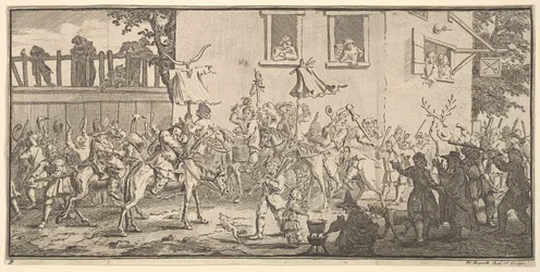 Hudibras a Skimmington Sedmnáct malých ilustrací pro Hudibras Samuela Butlera..., 1721-26.