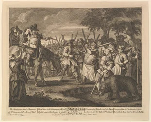 Hudibrass First Adventure Dvanáct velkých ilustrací pro Samuela Butlerse Hudibras, Pl..., 1725-68.
