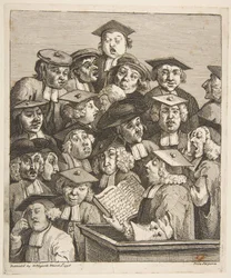 Učenci na přednášce, 3. března 1736.