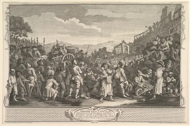 The Idle Prentice Executed at Tyburn Industry and Idleness, deska 11, 30. září 1747.