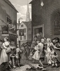 Denní doba: z knihy "The Works of William Hogarth", vydané v roce 1833.