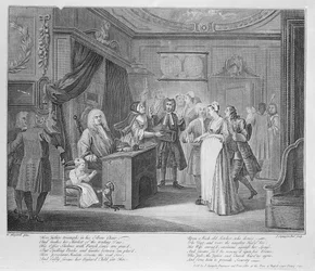 Žena přísahající dítě hrobovému občanovi, c.1735