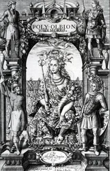 Frontispis knihy "Poly-Olbion" od Michaela Draytona, vydané v roce 1622