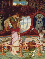 The Lady of Shalott, c.1886-1905 (olej na panelu) (viz také 495754)