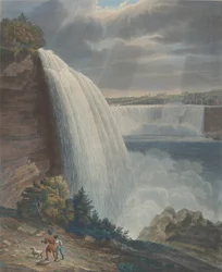 Niagarské vodopády z úpatí schodiště, 1829.