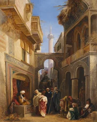 Pouliční scéna v Káhiře, 1839.