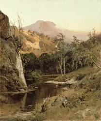 Mount Tamalpais z Lagunitas Creek, 1878