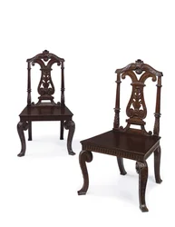 Pár halových židlí Jiřího II., zhotovený Jamesem Moorem mladším, kolem 1727-31