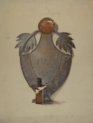 Pa. Německé cínové svítidlo, c. 1937.