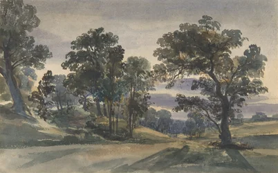 Pohled do parku za soumraku, ca. 1879.