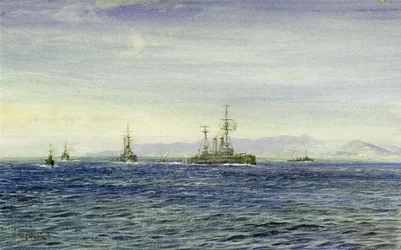 HMS "Albemarle", v zálivu Moray (Skotsko), trojúhelníkový vstup do Severního moře, tato válečná loď sloužila během první světové války jako hlídkový člun pro loďstvo v Lamanšském průlivu, poté sloužila jako ledoborec na pomoc lodi Archangel v roce 1916.
