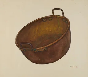 Nádoba na cukrovinky z mědi, c. 1939.