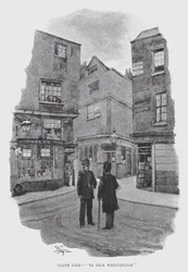 Cloth Fair, "Ye Dick Whittington" (litho)