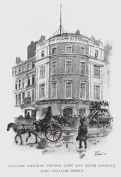 Electric Railway Station, City and South London, King William Street (litho)