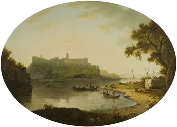 Pohled na Villeneuve-les-Avignon, kolem roku 1770 (olej na plátně)