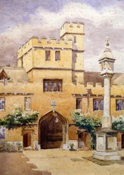 The Front Quad, Corpus Christi College, Oxford (akvarel na papíře)