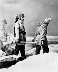 Life of the Trapper in Canada, foto Nottman, circa 1890.