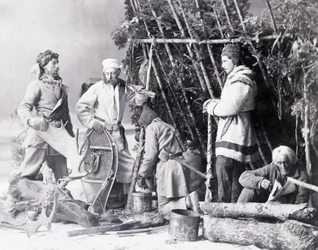 Life of the Trapper in Canada, foto Nottman, circa 1890.