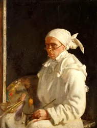 Malíř: Autoportrét s brýlemi, 1907