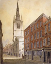 Kostel St Margaret Pattens, Eastcheap, City of London, 1815.