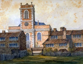 Kostel svatého Matouše, Bethnal Green, Londýn, c1815