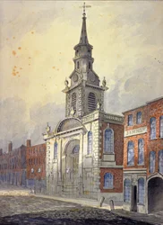 Kostel svatého Jiří, Borough High Street, Southwark, Londýn, c1815.