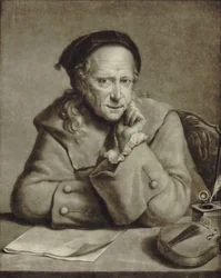 Portrét houslisty a skladatele Carla Tessariniho 1690-1766, cca 1760.