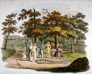 Pohled na pitnou studnu, Hyde Park, Westminster, Londýn, 1812