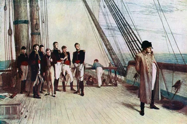 Napoleon na palubě lodi Bellerophon, 1815, 1880
