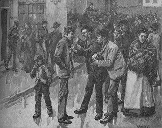 Scéna během Preston Strike, c1890