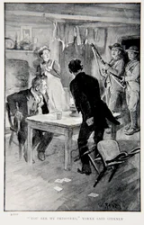 „Jste moji vězni,“ řekl Yorke přísně, ilustrace z „S Robertsem do Pretorie: Příběh jihoafrické války“ od G.A. Henty, hospoda. Londýn, 1902