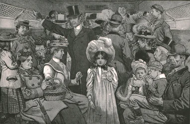 Příchod na korunovační průvod, 1902.