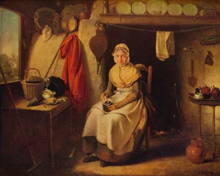 Interiér chaty, v Lexden, Essex, 1802