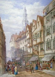 Staré domy v Wych Street, Westminster, Londýn, 1873