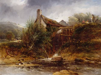 Old Water Mill, Severní Wales, 1830-1860.