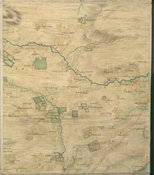 Royova mapa 19/3f: Oblast kolem Collistonu, ve Forfarshire (nebo Angus), z Roy Military Survey of Scotland