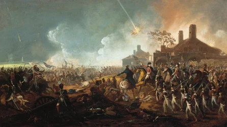 Vévoda z Wellingtonu v la Haye Sainte. Bitva u Waterloo