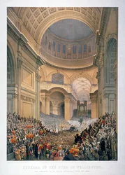 Interiér katedrály svatého Pavla během pohřbu vévody z Wellingtonu, Londýn, 1852 1853.