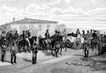 Pohřeb lorda Raglana poblíž Sevastopolu, Krym, Rusko, 1855.