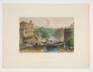Lockport, Erie Canal, ilustrace pro Nathaniela Parkera Willise