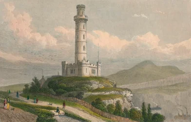 Nelsonův památník, Calton Hill, Edinburgh, c1830.