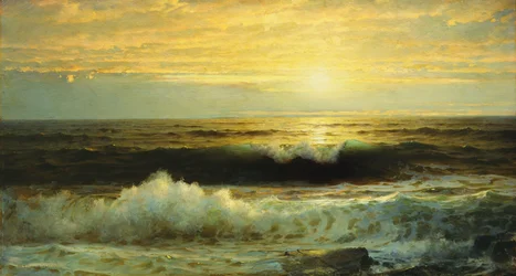 Nízko klesající oranžový západ slunce, 1897