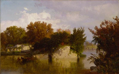 Stromy podél potoka na podzim, 1861.