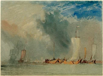 Nedaleko Nantes: Loire Barges in Gust of a Wind