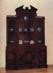 Mahagonové skleněné pouzdro, c1760
