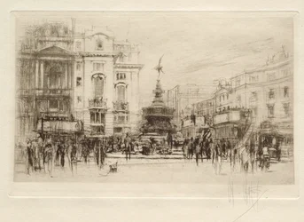 Piccadilly Circus, pohled směrem k Lower Regent Street, v pozadí Criterion Theatre