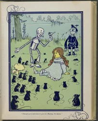 "Dovolte mi, abych vám představil její Veličenstvo královnu", ilustrace z knihy "The wonderful Wizard of Oz" od Lymana Franka Bauma.