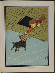 "Chytila Tota za ucho", ilustrace z knihy "The wonderful Wizard of Oz" od Lymana Franka Bauma