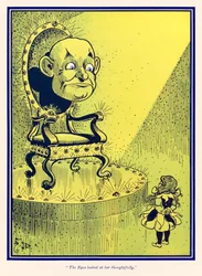 "Oči se na ni zamyšleně podívaly." z "The Wonderful Wizard of Oz" od L. Franka Bauma