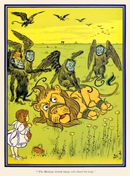 "Opice mu namotají kolem těla mnoho cívek." z "The Wonderful Wizard of Oz" od L. Franka Bauma
